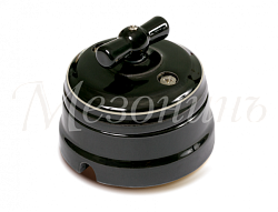 Выключатель ретро фарфоровый поворотный на 4 положения в компл с подъемной рамкой, 10А, 250В, цв GE70401-52