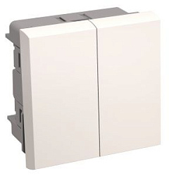 Выключатель двухклавишный ВК1-22-00-П (на 2 модуля) ПРАЙМЕР белый IEK CKK-40D-VD2-K01