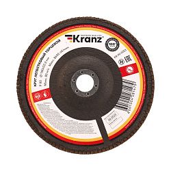 Круг лепестковый торцевой, P80, 180х22,2мм KRANZ KR-90-0023