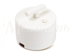 Выключатель ретро фарфоровый поворотный на четыре положения, коллекция "CILINDRO" цвет - белый,  ТМ  GE90401-01