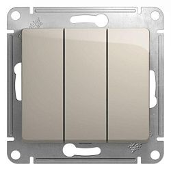 Выключатель 3-кл. СП Glossa 10А IP20 (сх. 3) 10AX механизм молочн. SE GSL000931 458399
