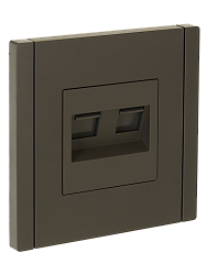 FORTE&PIANO Розетка компьютерная двойная RJ45 кат.6 FP334 серый IEK FP-K20-2-K03