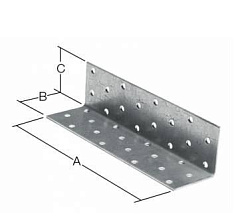 Уголок крепежный равносторонний 180х80х80мм  KUR белый цинк 180х80х80мм
