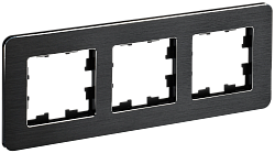 BRITE Рамка 3-местная РУ-3-1-Бр металл черный RE AL IEK BR-M32-M-21-K02