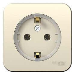 Розетка 1-м ОП Blanca 16А IP20 250В с заземл. без защ. шторок с изолир. пластиной (компакт) молоч. SE BLNRA110112 1210510