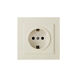 Розетка 1-местная RS16-133-Б скрытой установки Белая 16А, IP20 с заземляющим контактом RS16-133-Б