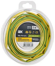 Трубка термоусадочная ТТУ нг-LS 6/3 желто-зеленая (2м/упак) IEK UDR12-006-003-002-K52-T