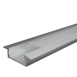 Профиль алюминиевый встраиваемый WOLTA WAP-I 22/6/2000-A серый, 6х22х2000 мм готовый комплект WAP-I-22/6/2000-A