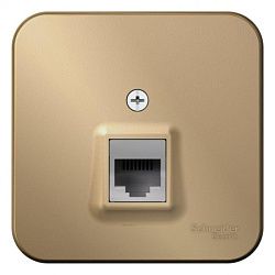 Розетка компьютерная 1-м ОП Blanca RJ45 кат.5E с изолир. пластиной титан SE BLNIA045004 1210605