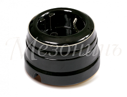 Розетка ретро фарфоровая двухполюсная с з/к,  в комплекте с подъемной рамкой 16А 250В, цвет -  плати GE70301-52