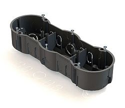 Коробка установочная 3-местная 212х70х45мм КИРПИЧ (с саморезами) GE40009