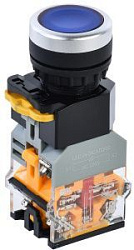 Кнопка управления D8-11D d=22мм 1з+1р с подсветкой синяя IEK BBT30-11D-3-12-K07