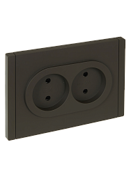 FORTE&PIANO Розетка 2-местная без заземления с защитными шторками безвинтовое крепление 10А FP325 серый IEK FP-R23-10-1-K03