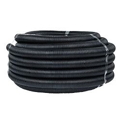 Труба гофр. негорючая безгалог. FRHF с протяжкой d40 мм (25 м) черн. EKF-Plast FRHF-40