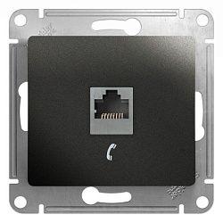 Розетка телефонная 1-м Glossa RJ11 механизм антрацит SE GSL000781T 400326