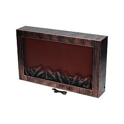 Светодиодный камин Ретро с эффектом живого огня 60,3х11х36,8см, работает от батареек 3хС (в комплект не входят) или от USB (в комплекте), бронзовый 511-002