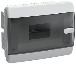 UNION Compact Корпус пластиковый ЩРВ-П-8 IP41 черная прозрачная дверь IEK UIC-KP12-V-08-41-K01