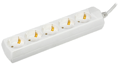Удлинитель У05 5 мест с заземлением 5м 3х1мм2 10А/250В GENERICA WYP10-10-05-05-Z-G