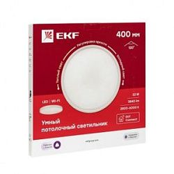 Умный потолочный светильник 400 мм 32W EKF Connect SCLWF-400-CCT