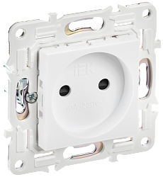 SKANDY Розетка без заземления с защитными шторками 10А SK-R01W арктический белый IEK SK-R13-10-K01