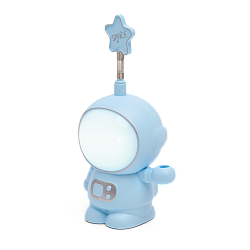 Детский ночник LUMIN'ARTE TL03 теплый белый +RGB КОСМОНАВТ голубой + точилка, аккумуляторный, USB-кабель, 190х90х70 TL03