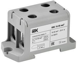 Клемма вводная силовая КВС 16-95мм2 2х-рядная серая IEK YZN13-095-K03