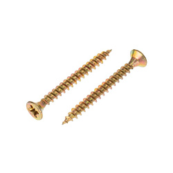 Саморез универсальный KRANZ 3.5х35, желтый цинк, пакет (50 шт./уп.) 1111-3535-4