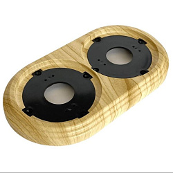 Рамка двухместная пластиковая, 163x92x14 мм, цвет -сосна, серия УСАДЬБА, ТМ "МезонинЪ" GE30702-11 GE30702-11