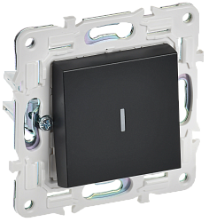 SKANDY Выключатель 1-клавишный проходной с индикацией 10А SK-V08Bl черный IEK SK-V12-1-10-K02