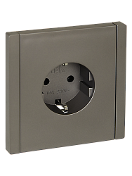 FORTE&PIANO Розетка 1-местная с заземлением без защитных шторок винтовое крепление 16А FP516 сталь IEK FP-R11-16-K46