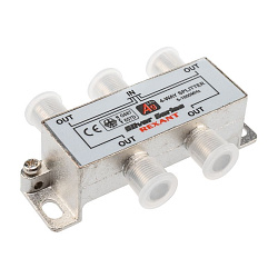 Делитель ТВх4 под F-разъем, 5-1000МГц, Silver (5 F-разъемов в комплекте) REXANT 05-6103