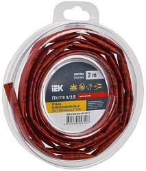 Трубка термоусадочная ТТУ нг-LS 5/2,5 красная (2м/упак) IEK UDR12-005-D25-002-K04-T