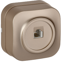 GLORY Розетка для открытой установки телефонная RJ11 РТ20-ХШм шампань матовый IEK ETH10-K37M