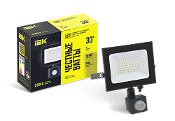 Прожектор СДО 06-30Д светодиодный черный с ДД IP54 6500K IEK LPDO602-30-65-K02