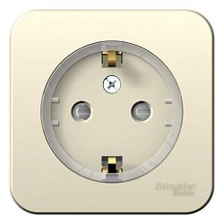 Розетка 1-м ОП Blanca 16А IP20 250В с заземл. защ. шторки с изолир. пластиной (компакт) молоч. SE BLNRA111112 1210511