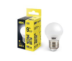 Лампа светодиодная G45 шар 9Вт 230В 3000К E27 IEK LLE-G45-9-230-30-E27