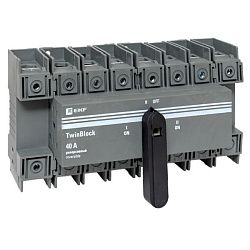 Рубильник 40A 4P реверсивный c рукояткой для прямой установки TwinBlock EKF tb-s-40-4p-rev