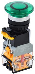 Кнопка D8-11MD "Грибок" d=22мм 1з+1р с подсветкой зеленая IEK BBG30-11MD-3-12-K06