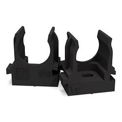 Крепеж-клипса для труб для монтажного пистолета черная в п/э d16 мм (100шт/уп) Промрукав PR13.0131