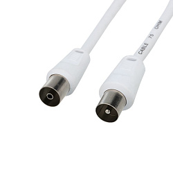 Шнур ТВ гнездо - ТВ штекер, 1,5м, белый REXANT 18-0002