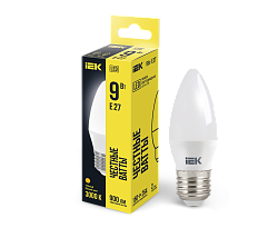 Лампа светодиодная C35 свеча 9Вт 230В 3000К E27 IEK LLE-C35-9-230-30-E27