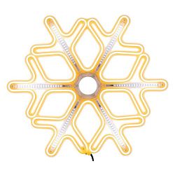 Фигура Снежинка из гибкого неона с эффектом тающих сосулек, 60х60 см, цвет свечения теплый белый/белый NEON-NIGHT 501-226