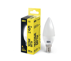 Лампа светодиодная C35 свеча 5Вт 230В 3000К E14 IEK LLE-C35-5-230-30-E14