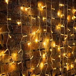Гирлянда светодиодная Занавес 2х6м 768 LED ТЕПЛЫЙ БЕЛЫЙ прозрачный ПВХ IP65 постоянное свечение 230В нужен блок 303-500-1 NEON-NIGHT 235-176