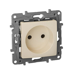 ETIKA Розетка 1-местная без заземления без защитных шторок 16А слоновая кость 672320