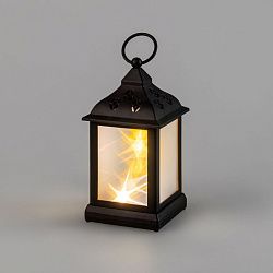 Декоративный фонарь 11х11х22,5 см, черный корпус, теплый белый цвет свечения с эффектом мерцания NEON-NIGHT 513-065