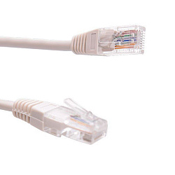 Шнур коммутационный, патч-корд, U/UTP RJ45-RJ45 CAT 5e, PVC, серый, 0,5м AN1302-0001