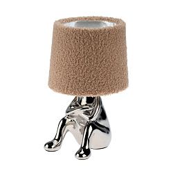 Светильник декоративный Человечек, серебряный с пудровым абажуром, Е27 REXANT 603-1036