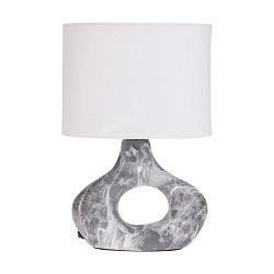 Светильник декоративный настольный Форте, основание кольцо под черный мрамор, белый абажур, цоколь Е27, 60Вт REXANT 603-1027