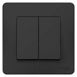 Переключатель проходной 2-кл. СП Blanca 10А IP20 (сх. 6+6) 250В антрацит SE BLNVS106606 1210376
